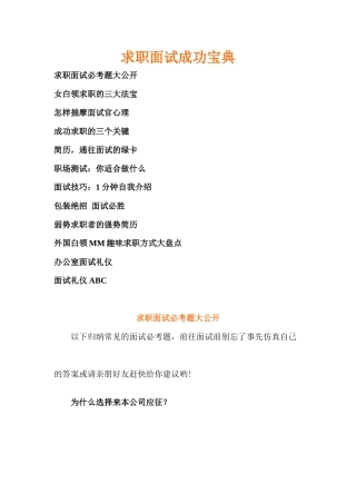 求职面试成功宝典