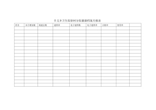 辛义乡卫生院徐村分院健康档案月报表