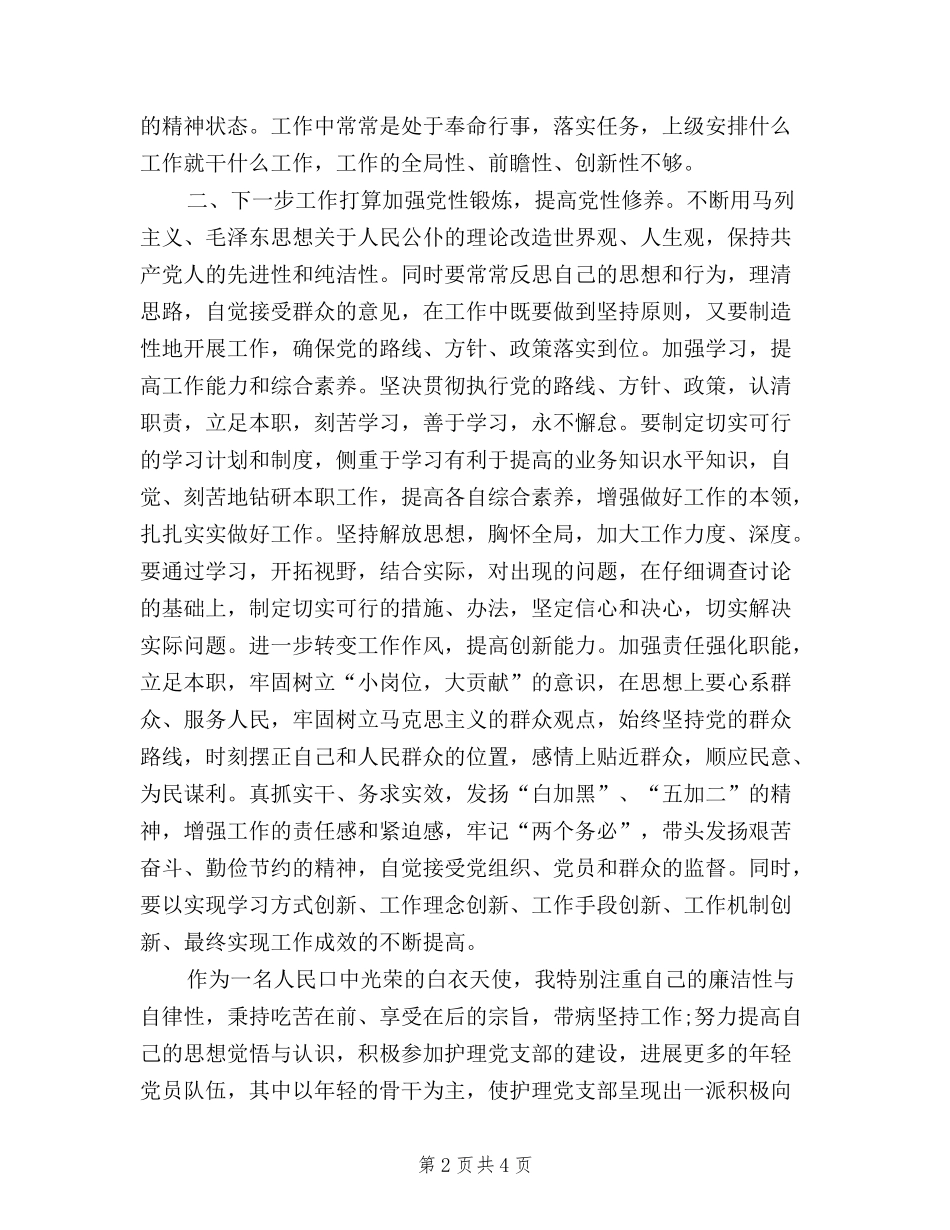 2024护士党员民主评议个人总结范文_第2页