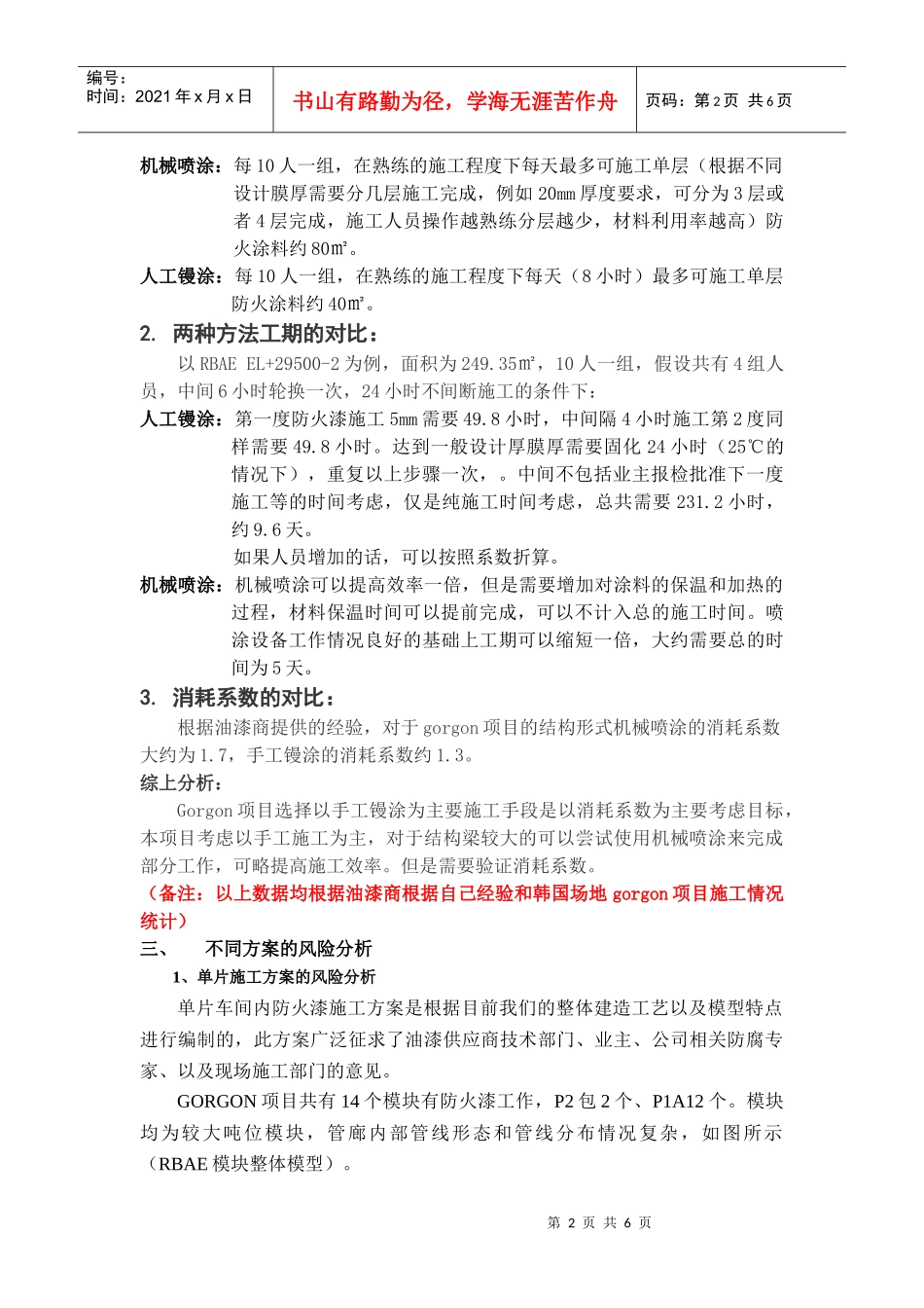 防火漆施工方案风险分析_第2页