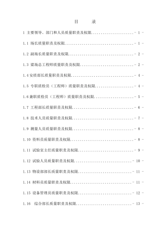 质量管理职责汇编