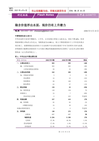 隐含价值浮出水面