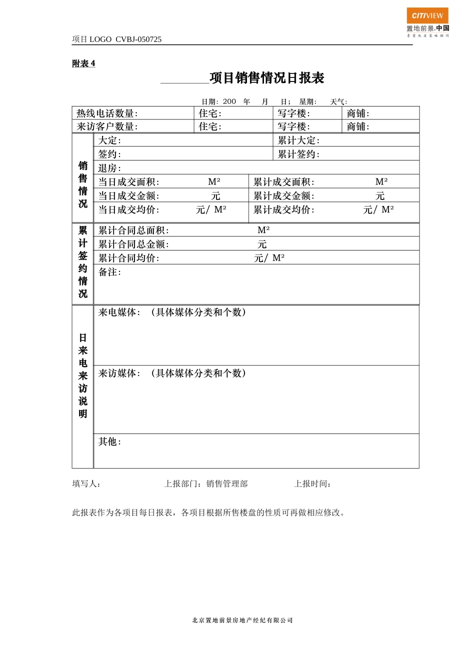 销售情况日报表（电访周报）_第1页