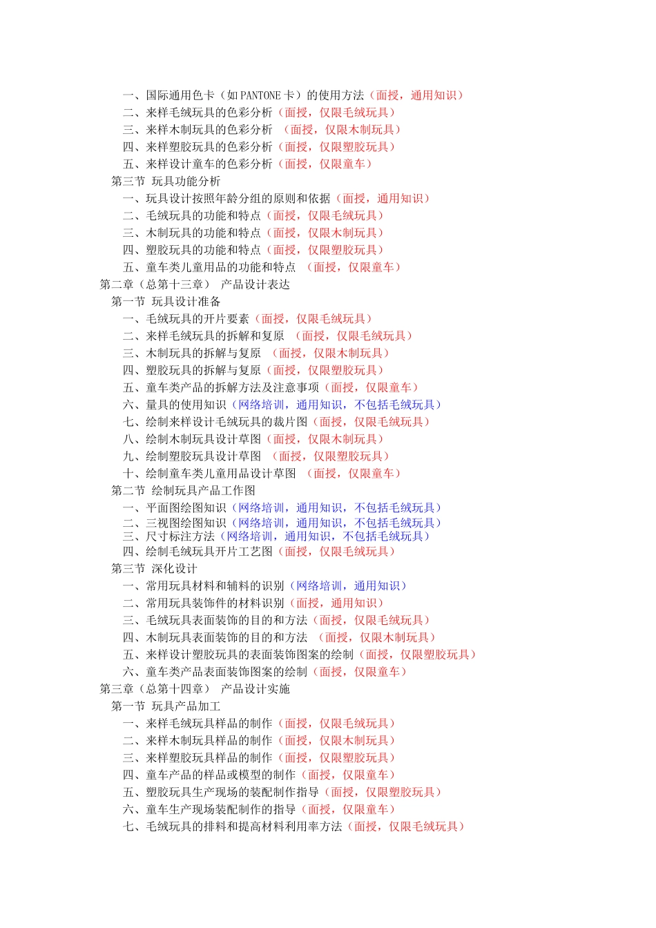 玩具设计师培训鉴定考试大纲_第3页