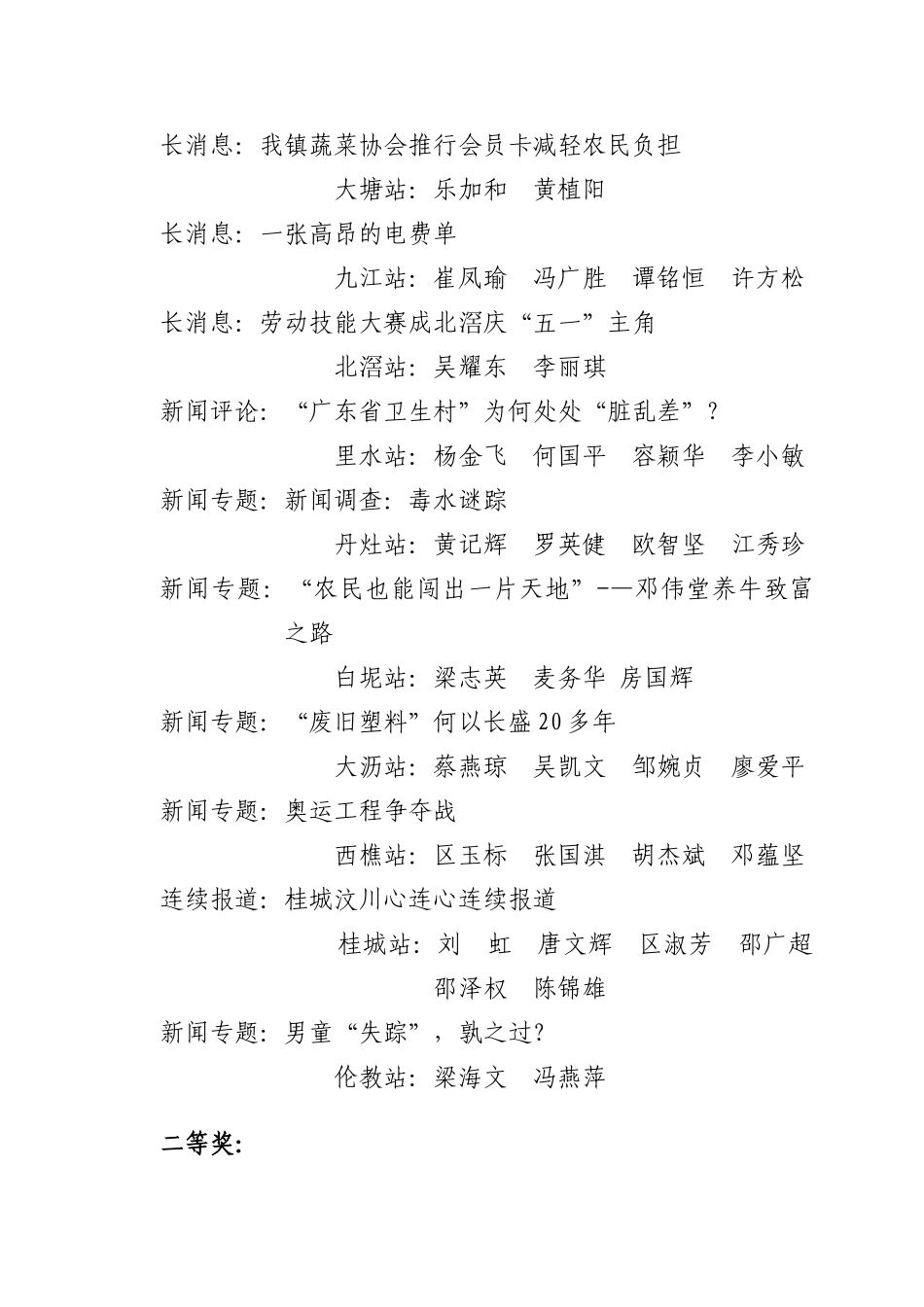 关于佛山市第七届镇（街道）广播电视站优秀电视节目评选结果的通_第3页