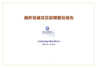 长沙湘府佳城项目前期策划报告-171DOC