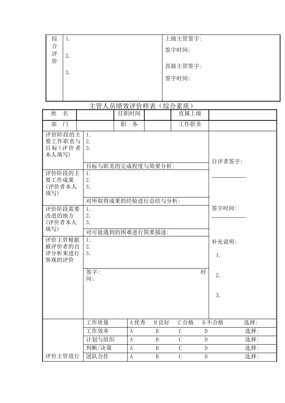 普通员工绩效考核表( 9)_第2页