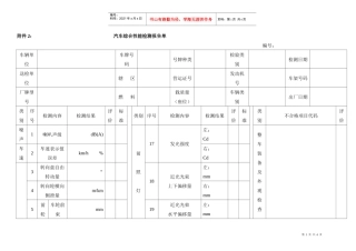 附件2：汽车综合性能检测报告单