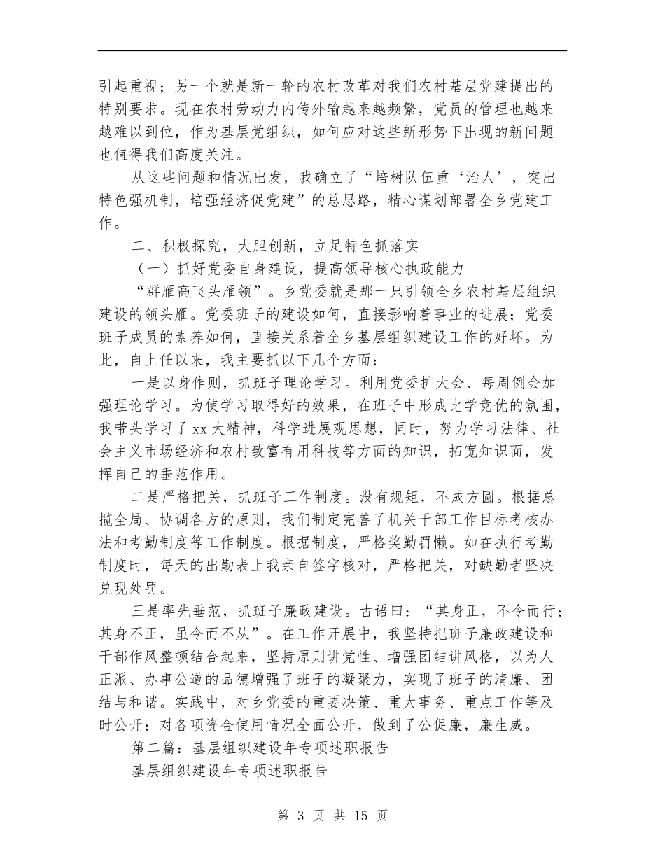 基层组织建设专项述职报告_第3页