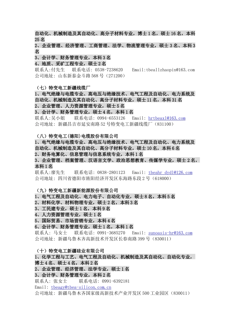 特变电工股份有限公司XXXX年校园招聘_第3页