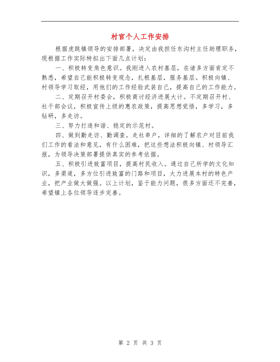 村官个人工作安排_第2页