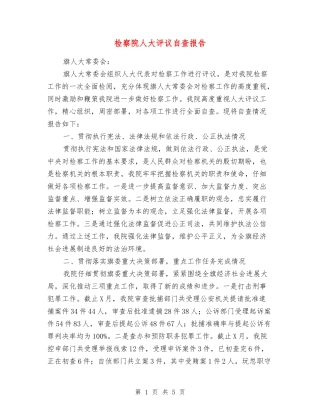 检察院人大评议自查报告