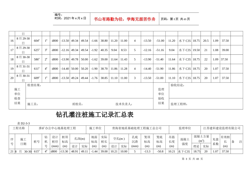 钻孔灌注桩施工记录汇总表_第3页