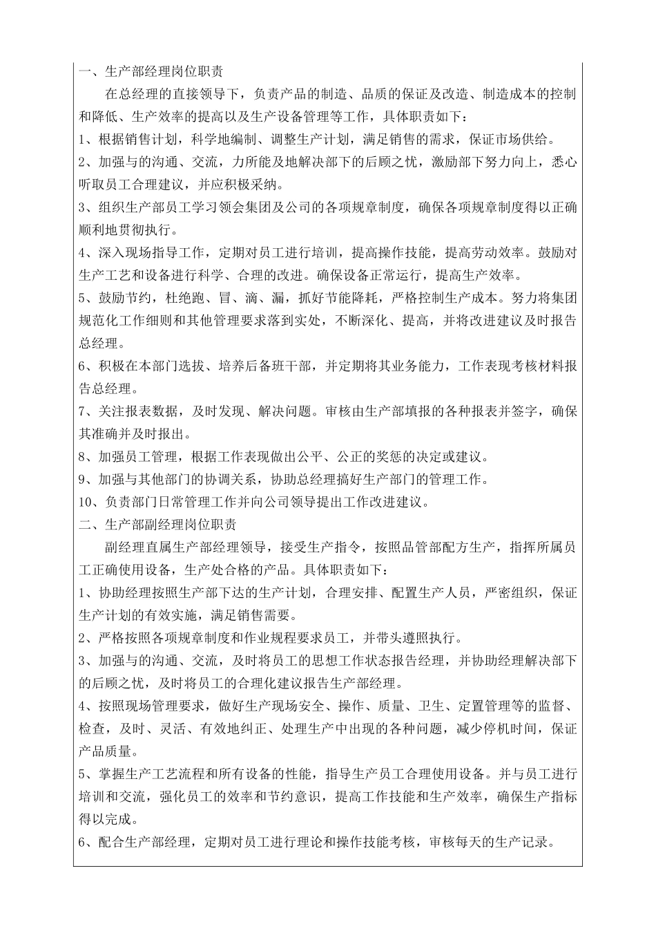 生产部岗位职责(编)_第1页