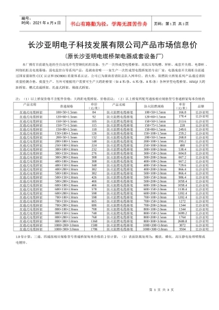 长沙亚明电子科技发展有限公司产品市场信息价