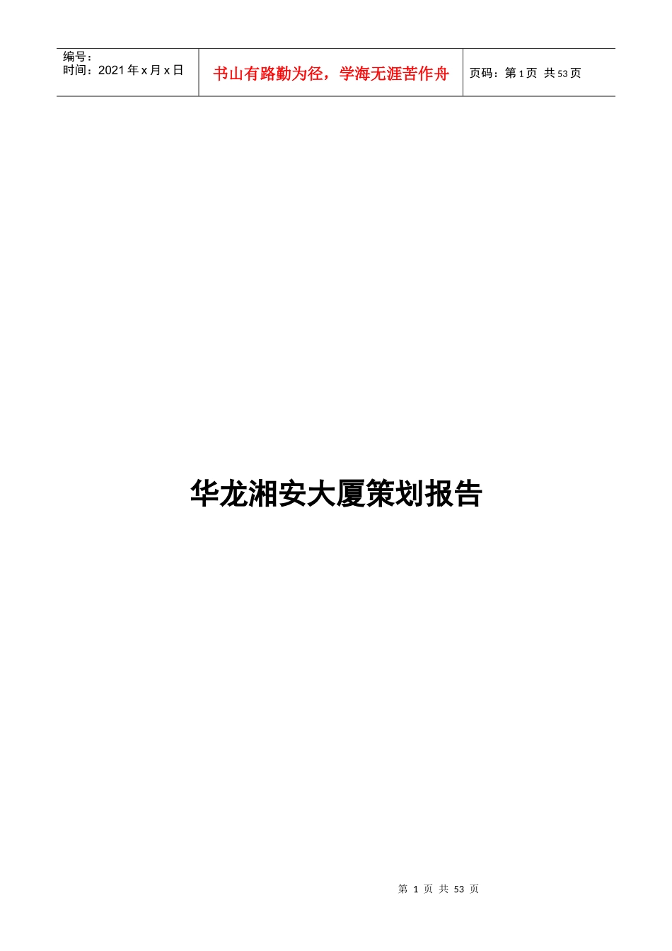 长沙某大厦策划报告_第1页