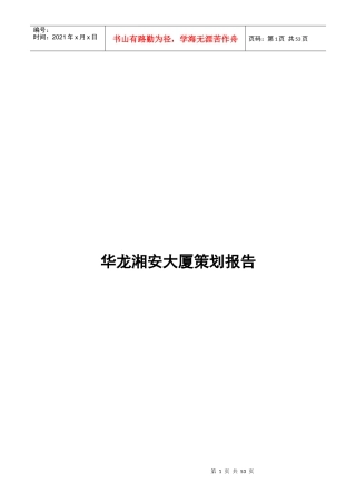 长沙某大厦策划报告