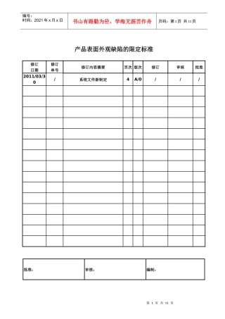钣金产品外观缺陷限定标准
