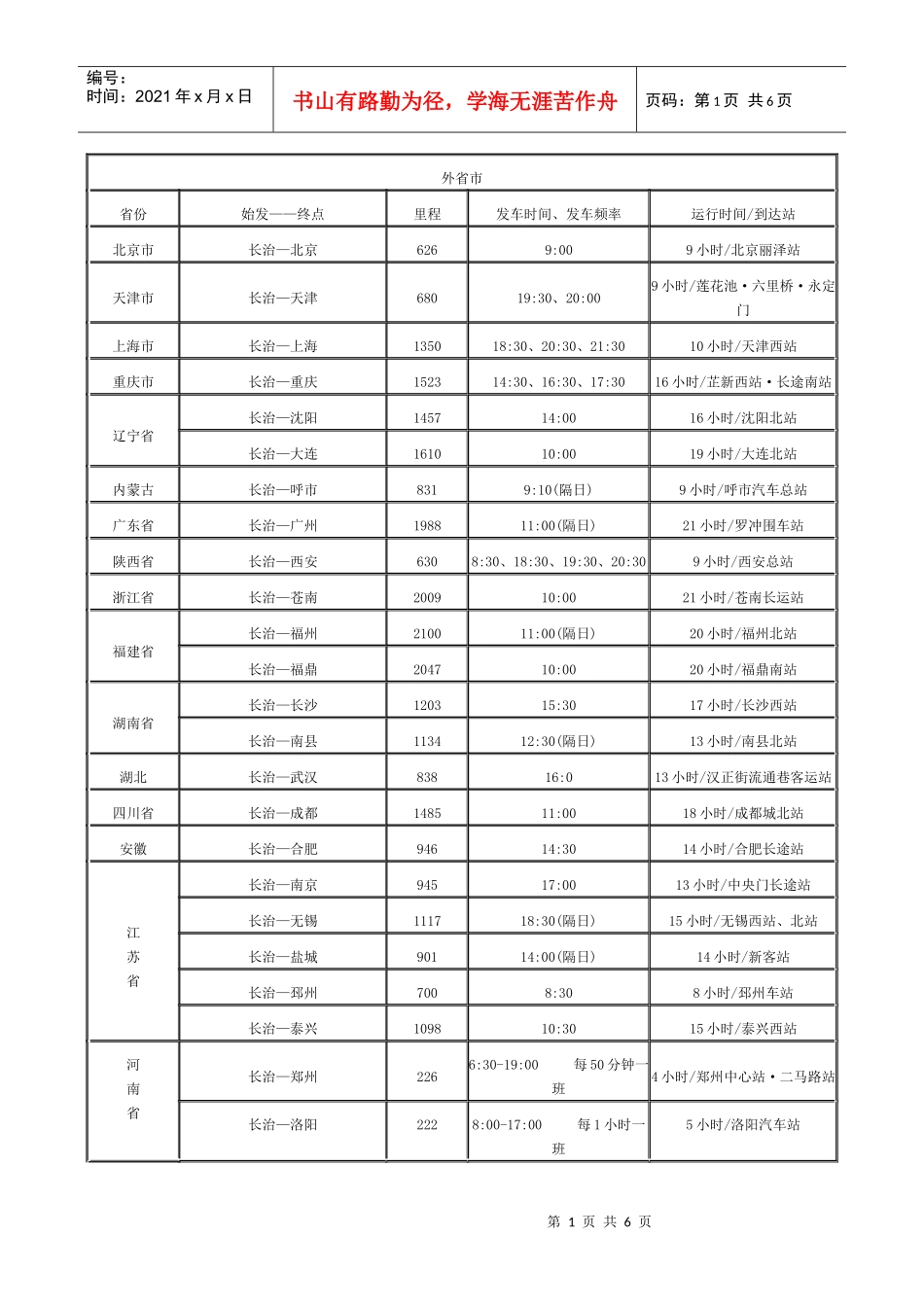 长治市客运中心发车时间_第1页
