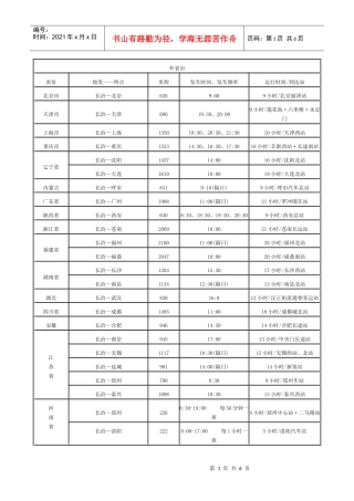 长治市客运中心发车时间