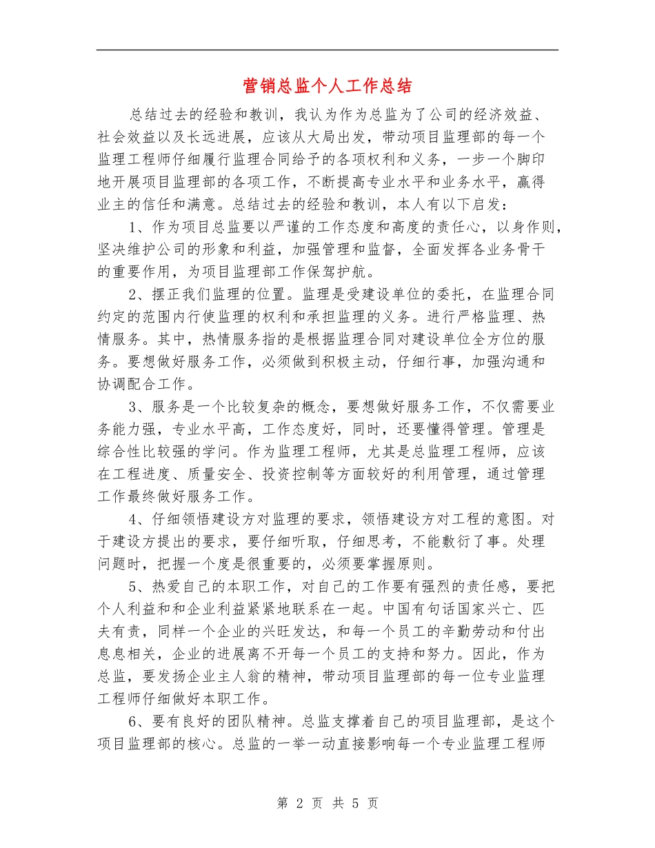 营销总监个人工作总结_第2页