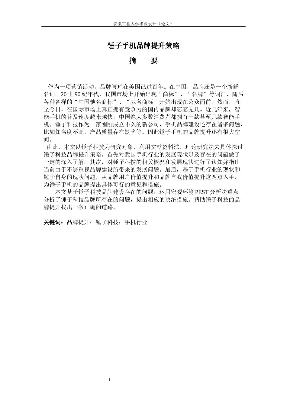 锤子手机的品牌提升策略_第1页