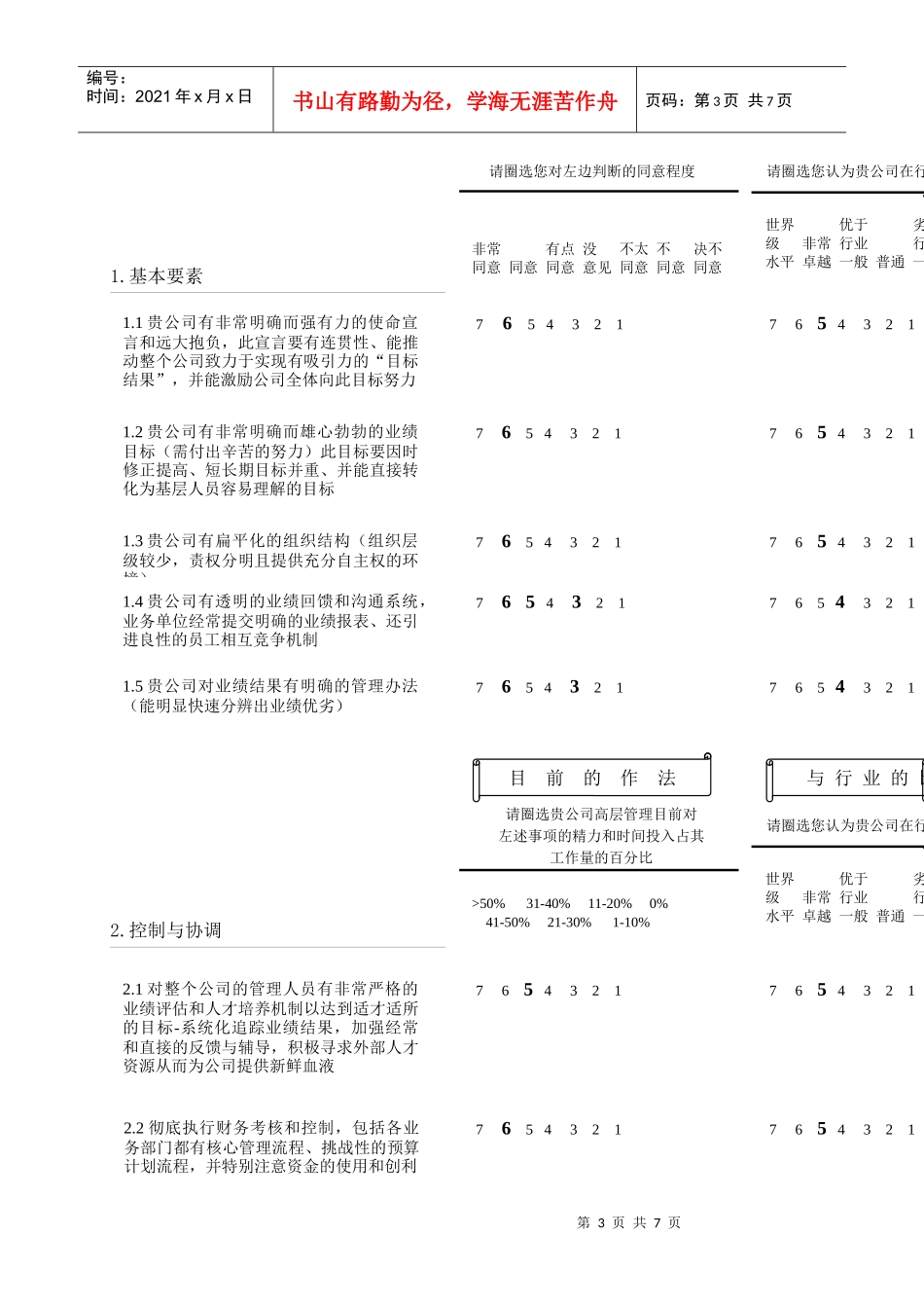 长沙卷烟厂绩效监控体系现状问卷调查_第3页