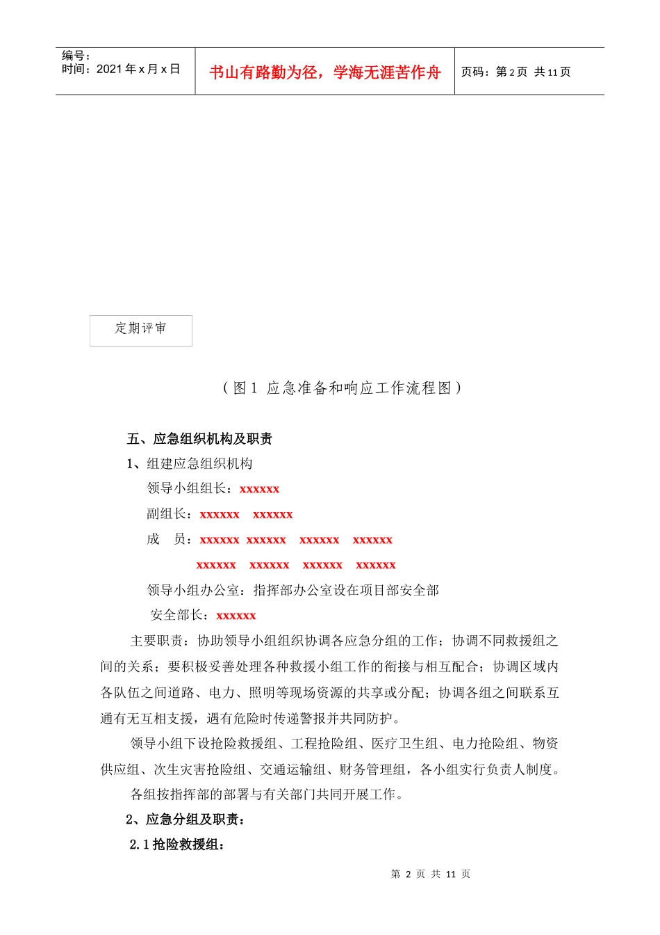 铁路三电施工安全生产事故应急预案(范本)_第2页