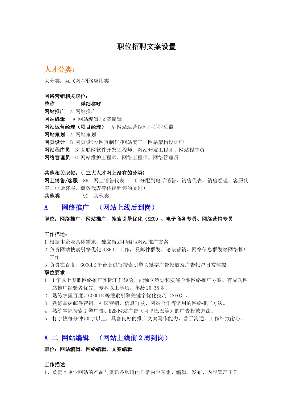 招聘职位广告文案(牛蛙网)_第1页