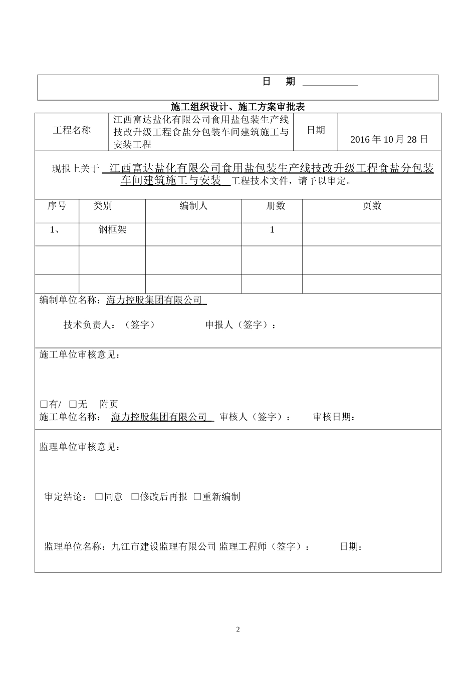 钢结构厂房施工组织设计(DOC139页)_第2页