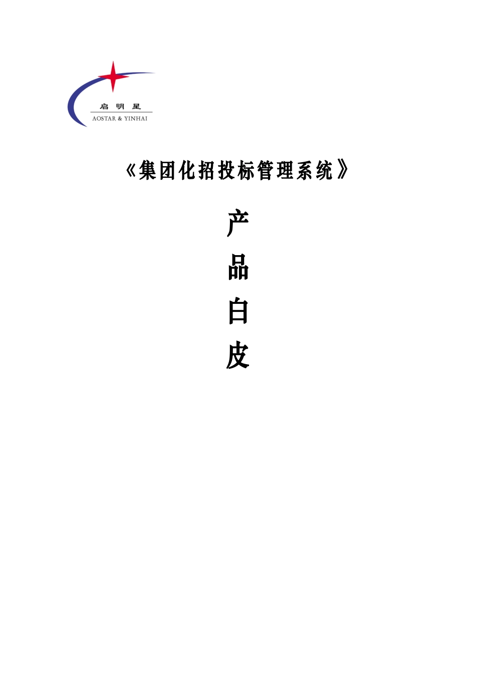 集团化招投标管理系统产品白皮书_第1页
