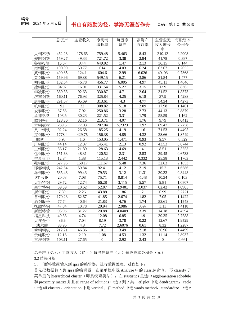 钢铁行业股票的聚类分析_第3页
