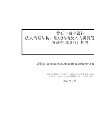 银行法人治理结构及人力资源管理项目