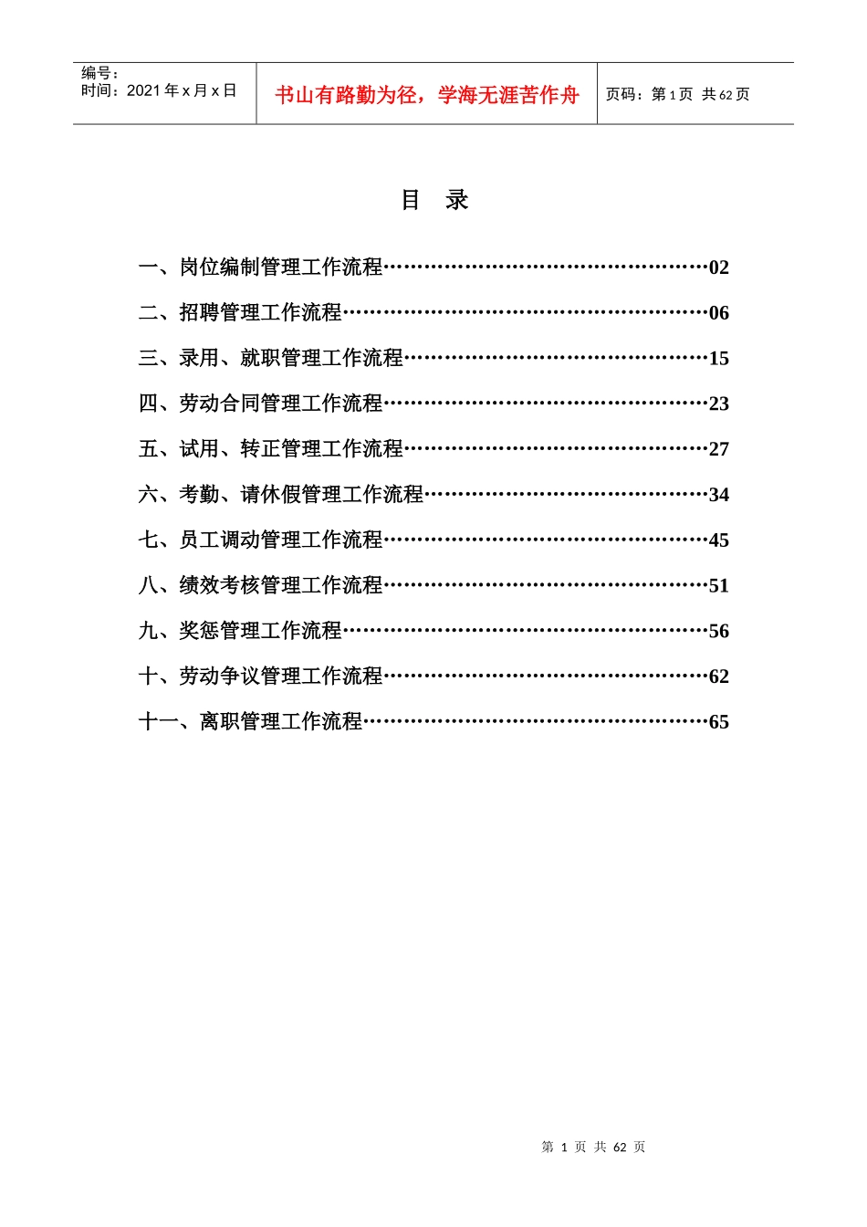集团公司总部人事管理流程_第1页