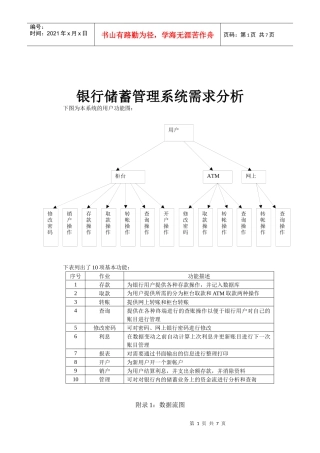 银行储蓄管理系统需求分析数据流图