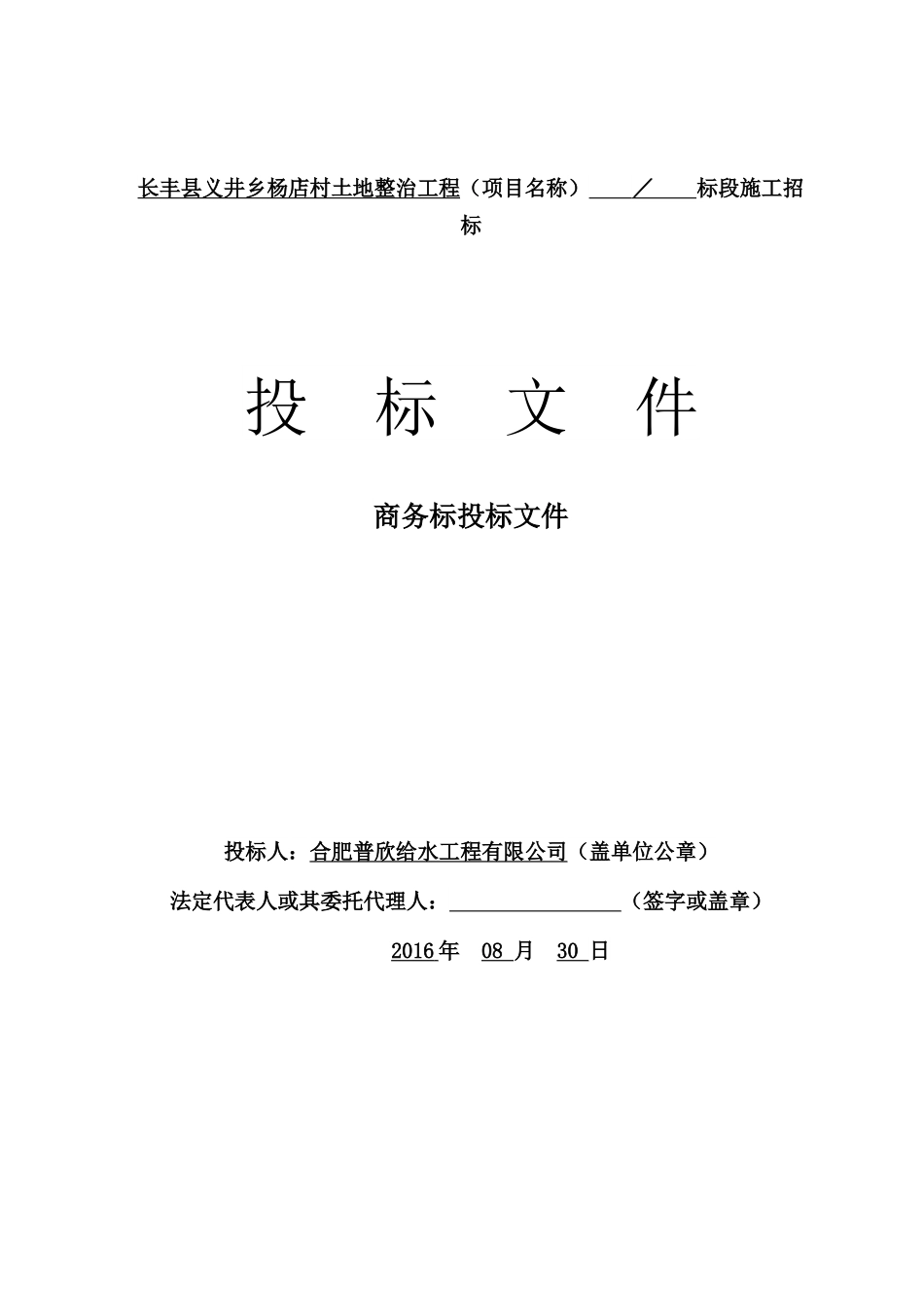 长丰县技术标投施工组织设计_第1页