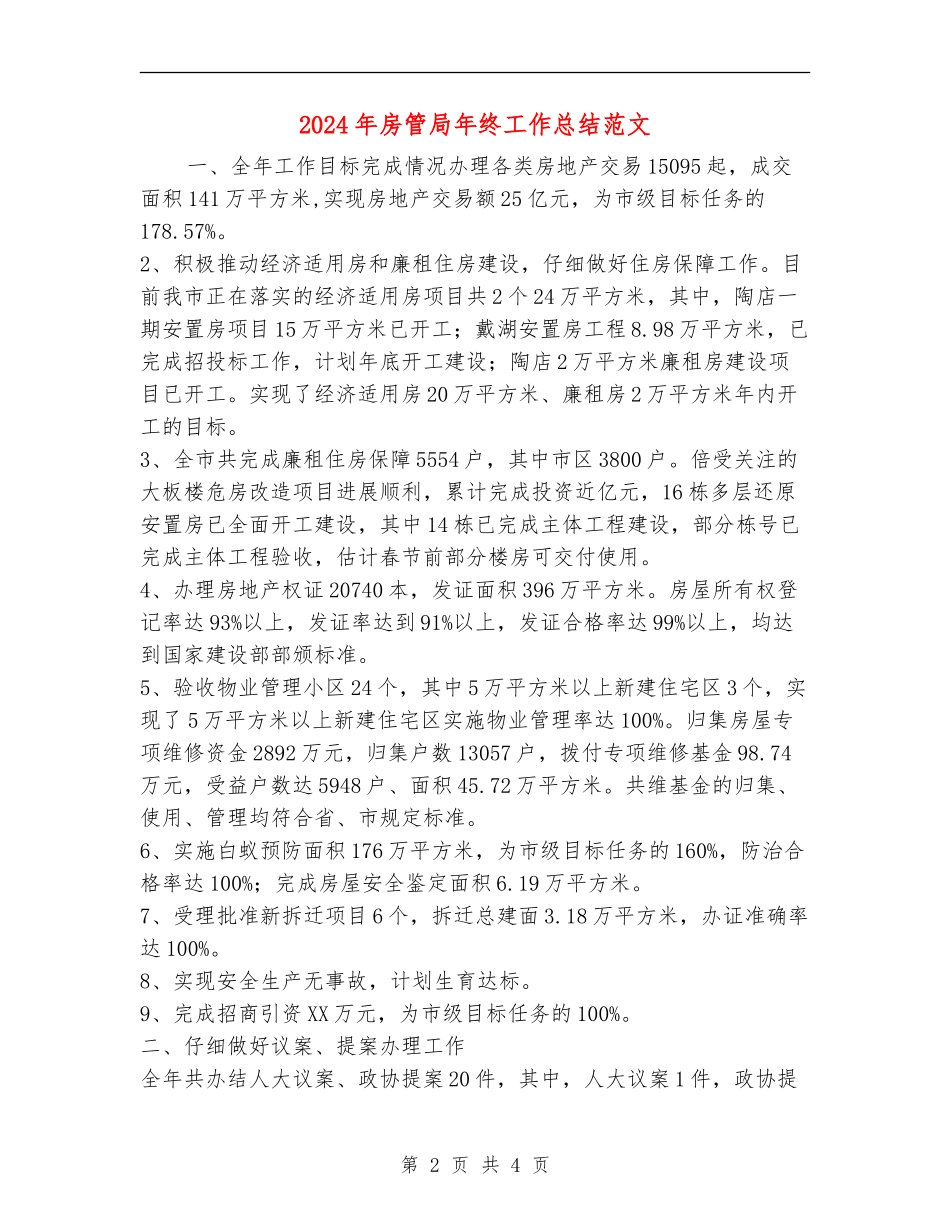 2024年房管局年终工作总结范文_第2页