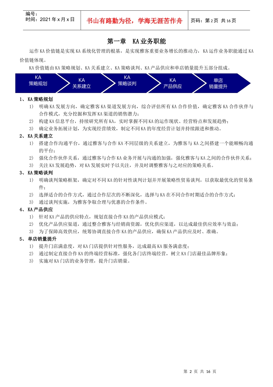 雅客食品KA管理部管理手册(728修订版)_第2页