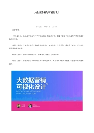 大数据营销与可视化设计概述