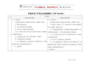 防盗安全门产品认证实施规则(CSP-V01-001)