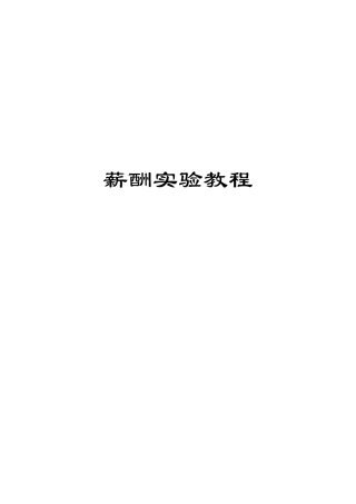 薪酬管理实验教程(新)