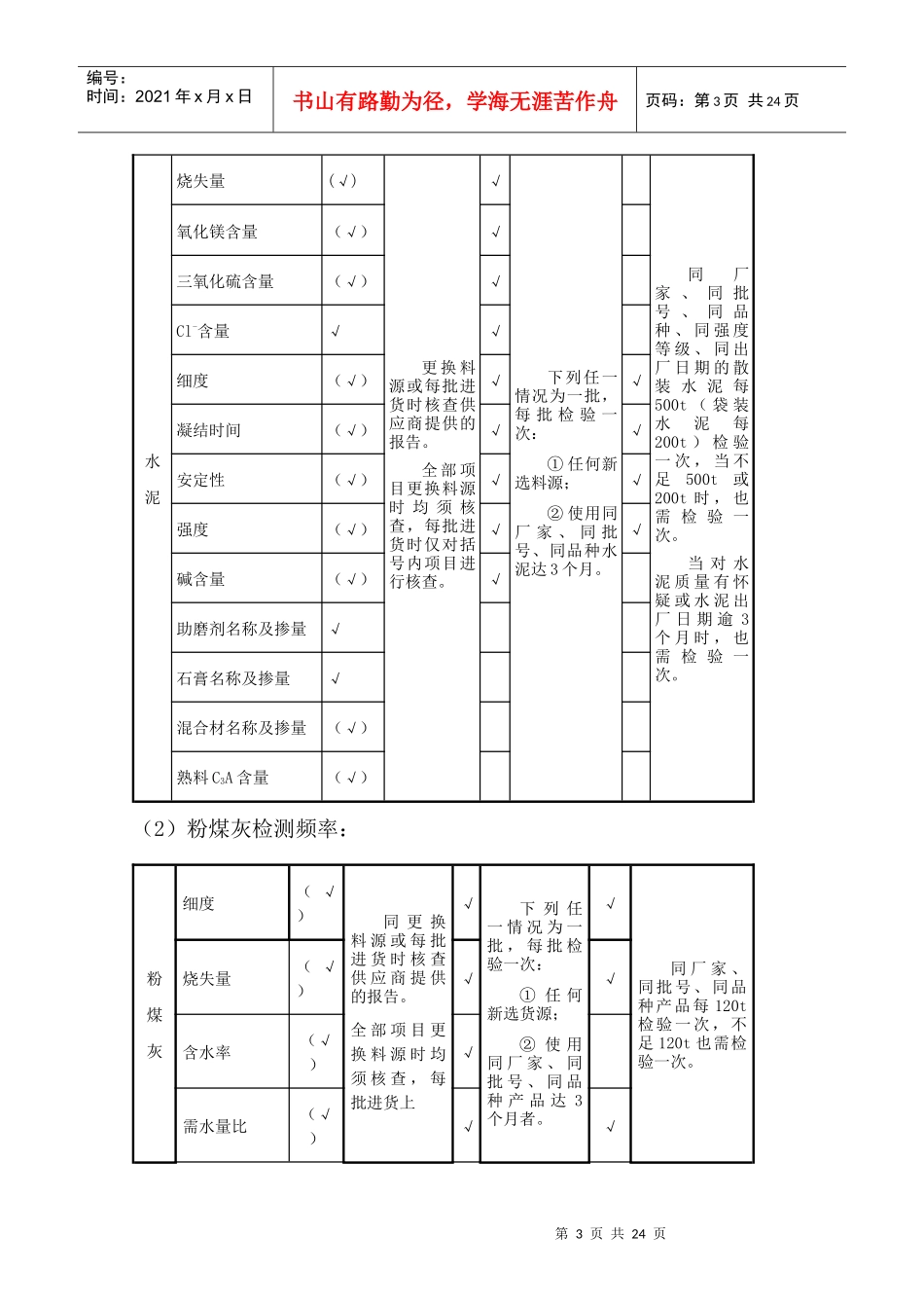 隧道施工有关试验方面的要求 中心试验室提供_第3页