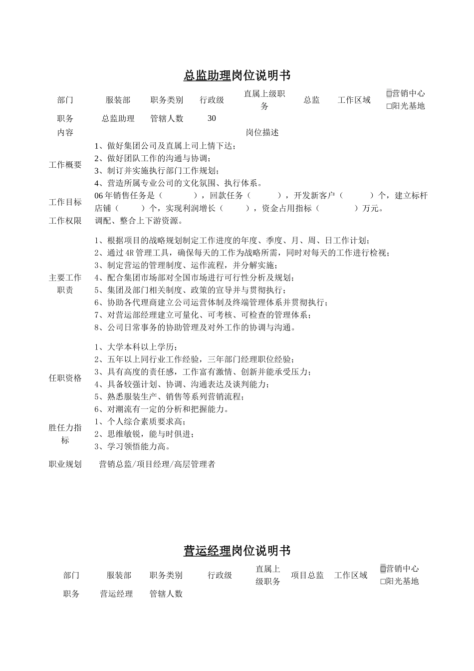 总监助理岗位说明书_第2页