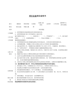 总监助理岗位说明书