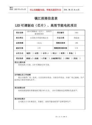 镇江招商信息表