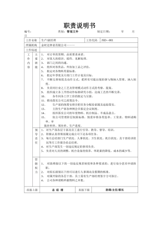 职责说明书-金时达