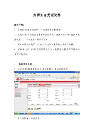 集团业务受理流程
