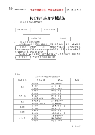 防汛防台应急救援预案(DOC11页)