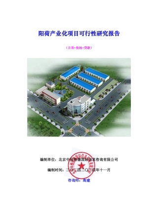阳荷产业化项目可行性研究报告