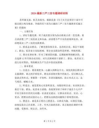 2024最新三严三实专题调研材料